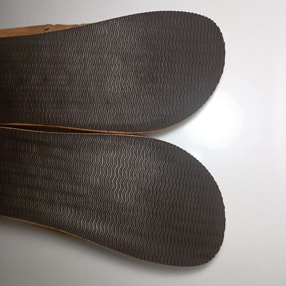 Pandere Traveler Cork Wedge Sandals 8 Tan Nubuck Leather Wide Swollen Feet - Picture 12 of 14